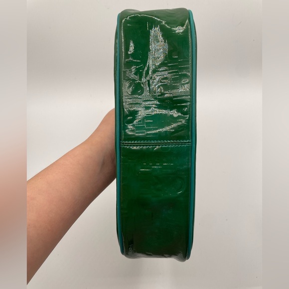 SOLD Authentic HTF Ferragamo turquoise leather trim pouchette - Picture 6 of 11